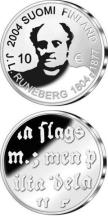 images/productimages/small/Finland 10 euro 2004 110e geboortedag Johan Ludvig Runeberg.jpg